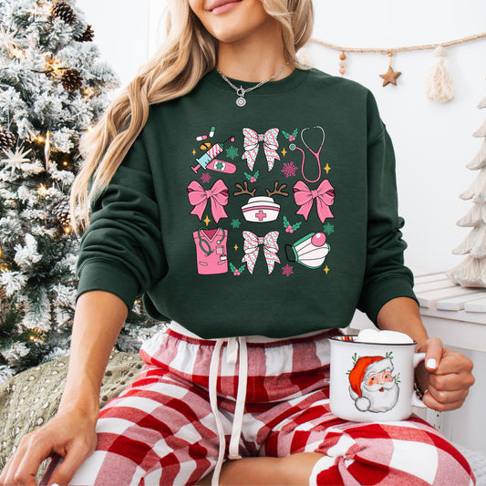 Coquette Christmas Bows - Crewneck