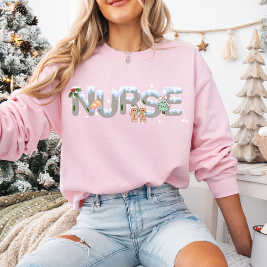 Snowy Nurse Crewneck